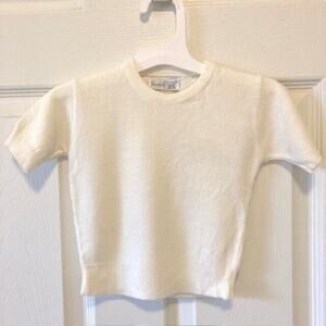 Vintage Baby Toddler Pandora Pandorables White Hand Spun Orlon Sweater 18-24 Mos